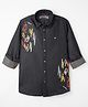 Junior Killer Full Sleeves Abstract Printed Slim Fit Shirt - Black