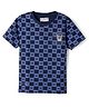 Junior Killer Half Sleeves Chessboard Checked Tee - Navy Blue
