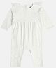 MINI KLUB Cotton Knit Full Sleeves Floral Embroidered Romper - White