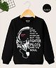 KUCHIPOO Fleece Knit Full Sleeves Typography Printed Light Winter Sweatshirt - Black