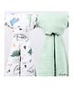 Elementary Organic Cotton Muslin Swaddle Wraps Jurassic Trails Theme Set of 2 - Green & Blue
