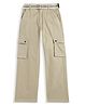 CAVIO Cotton Woven Solid Cargo Pant With Belt - Beige