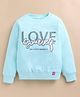 giniekids Cotton Blend Knit Full Sleeves Love Yourself Printed Light Winter Sweatshirt - Aqua