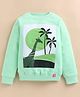 giniekids Cotton Blend Knit Full Sleeves Giraffe & Trees Printed Light Winter Sweatshirt - Green