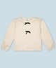 My Milestones 100% Cotton Knit Full Sleeves Bow & Lace Embellished Top - Ecru