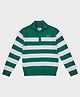 Pepe Jeans Cotton Knit Full Sleeves Striped Sweatshirt - Green
