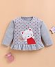 Wonderchild Full Sleeves Baby Animal Patch Detailed Light Winter Sweatshirt - Grey