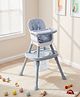 3-in-1 High Chair with Storage Basket - Grey| Detachable Dual Food Tray| Adjustable Height| 3-position Adjustable Tray| Seat Cover| Safety Harness| Study Table & Chair| Small Dining Chair