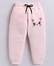 Kidcity Cotton Knit Kitten Printed Joggers - Light Pink