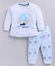 Nottie Planet Cotton Full Sleeves Friends Forever Text Printed Top & Pant Set - White