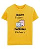 Zeezeezoo 100% Cotton Knit Family Theme Half Sleeves Buas Future Shopping Partner Text Printed Tee - Yellow