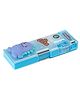 QIPS Dinosaur 3D Plastic Pencil Box  Double-Sided with Built-In Sharpeners  Light Blue
