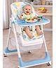 Babyhug Pineapple 4 in 1 Multifunctional Baby Highchair with Adjustable Backrest - Blue| Adjustable Footrest & Seat Height| Compact Fold|Smooth Swivel Wheels|Removable Double Food Tray| Safety Harness