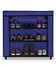 Urban Choice 3-Layer Blue Metal Shoe Rack Sturdy, Space-Saving Shoe Organizer for Home