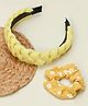 Yellow Bee Braided & Floral Designed Hair Accessories Combo Set - Yellow