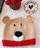 Woonie Knit Bear Designed Handmade Cap - Beige - Circumference 30 Cm