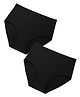 Putchi Bamboo Knit Pack Of 2  Solid Pregnancy Bump Support Panties - Black