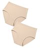 Putchi Bamboo Knit Pack Of 2  Solid Pregnancy Bump Support Panties  - Beige