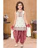 Lagorii Georgette Woven  Sleeveless Floral Foil Printed & Sequins Embellished Kurta Patiala Set With Dupatta - Cream
