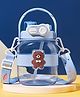 Sanjary Water Bottle With Straw Cute Teddy Bear Sipper Water Bottle For Kids Water Bottle with Locking Flip Lid neck strap Handle Sipper 1000ml color design may vary