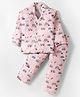 Rikidoos Full Sleeves Vehicles & Dinosaur Printed Coordinating Night Suit Set - Light Pink