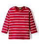 UCB 100% Cotton Knit Full Sleeves Epp Striped T-Shirt - Red