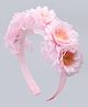 Pine Kids Hair Bands With Floral Applique - Pink