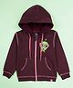 Kiddopanti Fleece Knit Full Sleeves Cute Is The New Cool Back Printed Light Winter Hooded Sweatshirt - Wine