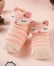 Yellow Bee Cotton Cute Animal Designed & Striped Socks  - Cream