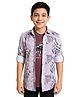 CAVIO Cotton Blend Woven Full Sleeves Abstract Printed Shirt With Tee - Pink