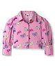 CrayonFlakes Rayon Woven Full Sleeves Butterfly Printed Top - Pink