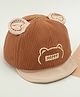 Babyhug Baseball Cap with Bear Embroidery & Ear Applique Brown - Diameter 17 cm