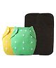 The Cheeky Kidzz 2 Baby Adjustable & Washable Reusable Cloth Diapers With 2 Absorbent Microfiber Bamboo Charcoal Insert Pads Wet-Free For New Born/Toddlers/Infants (Green, Yellow)