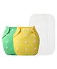 The Cheeky Kidzz 2 Baby Adjustable & Washable Reusable Cloth Diapers With 2 Absorbent White Insert Pads Wet-Free For New Borns/Toddlers/Infants (Green, Yellow)