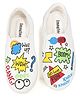 IMAGINO Word Balloon Hand Painted Slip On Shoes - White