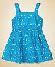 PURPLE UNITED KIDS Poplin Woven Sleevless Heart Printed & Bow Applique Detailed Dress - Blue