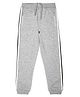 ALAN JONES Cotton Blend Knit Side Taped Embellished Joggers - Light Grey