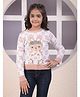 CRIMSOUNE CLUB Knit Full Sleeves Bunny Embroidered & Tassel Embellished Jacquard Light Winter Sweater - Pink