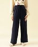 Lil Tomatoes Cotton Looper Knit Side Taped Flared Light Winter Track Pants - Navy Blue