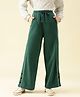 Lil Tomatoes Cotton Looper Knit Side Taped Flared Light Winter Track Pants - Bottle Green