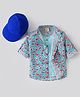 Rikidoos Full Sleeves Butterfly Printed Shirt With Attached Tee  With Cap - Multi Colour