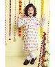 Little Clothing Cotton Woven Full Sleeves Camel Printed Kurta Pyjama Set - White