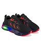 BERSACHE Mesh Detailed & Colour Blocked Lace Up LED Shoes - Black