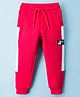 Ruff Fleece Knit Full Length Lounge Pant With Text Badge - Red