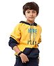 Under Fourteen Only Full Sleeves Here To Play Text Printed Light Winter Hoodie - Yellow