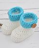Love Crochet Art Solid Double Color Booties - White4