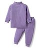 Mom's pet Cotton Knit Full Sleeves Solid Thermal Set - Purple