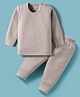 Mom's pet Cotton Knit Full Sleeves Solid Thermal Set -  Brown