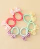 Babyhug Free Size Rubber Bands with Bow Applique Pack of 6 - Multicolor