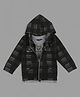 Actuel Pure Cotton Knit Full Sleeves Abstract Printed Light Winter Hooded  Jacket With Tee - Black & Grey